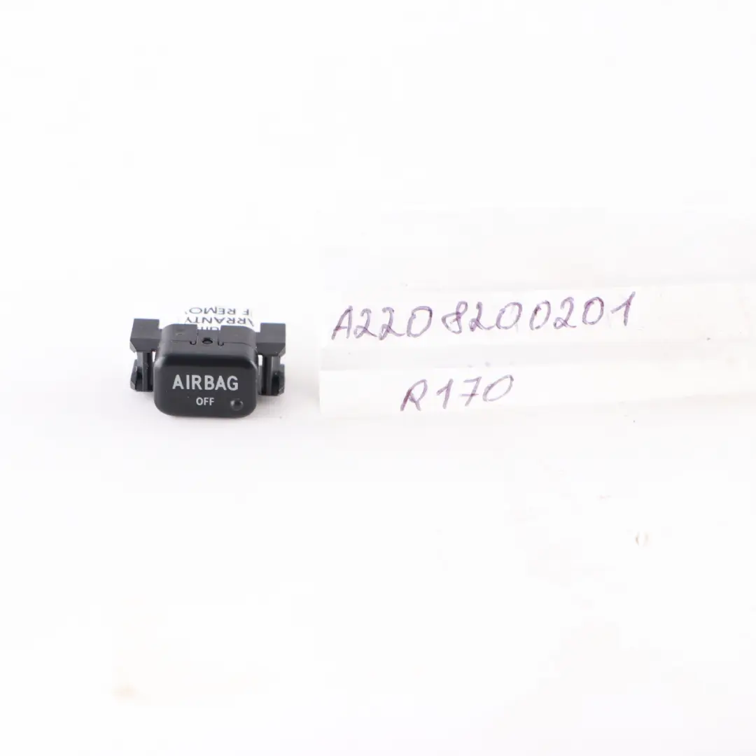 Airbag Off Light Switch Button Unit to Mercedes SLK R170 with Part number A2208200201 Mercedes SLK R170 Airbag Off Light Switch Button Unit - SKU A2208200201 - Part number A2208200201