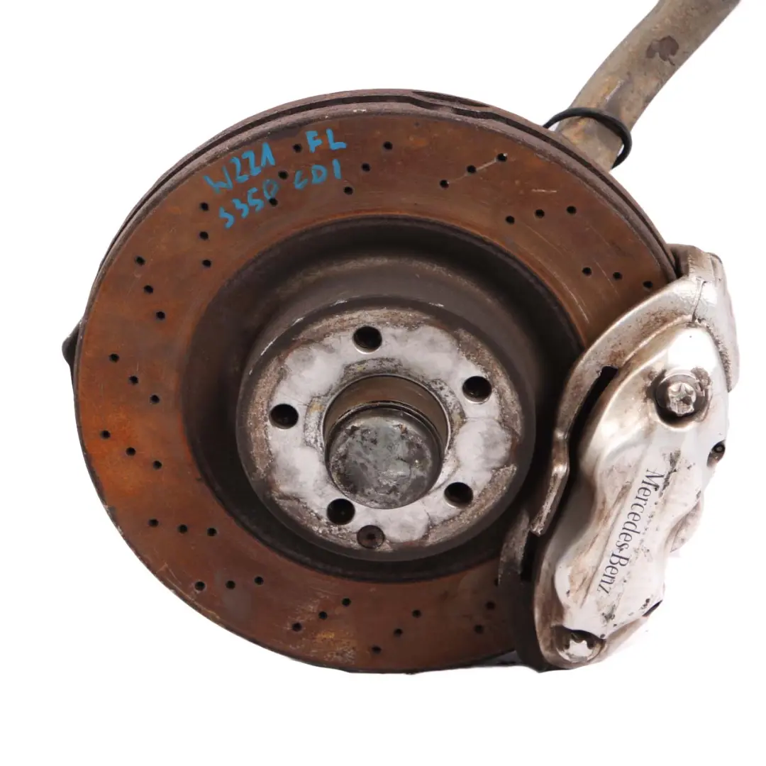 Mercedes W221 portamozzo ruota anteriore sinistro supporto staffa sospensione - SKU A2213324501-1 - Numero di parte A2213324501