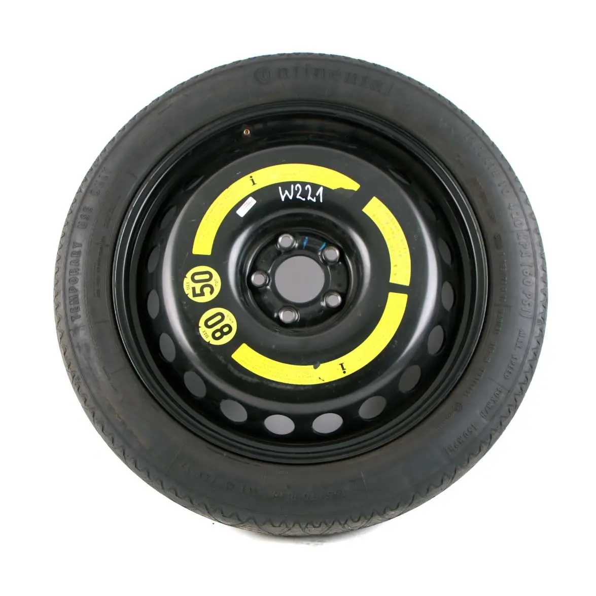 Mercedes W221 Compact Ruota Scorta In Acciaio R19 Pneumatico 155/70 A2214000202