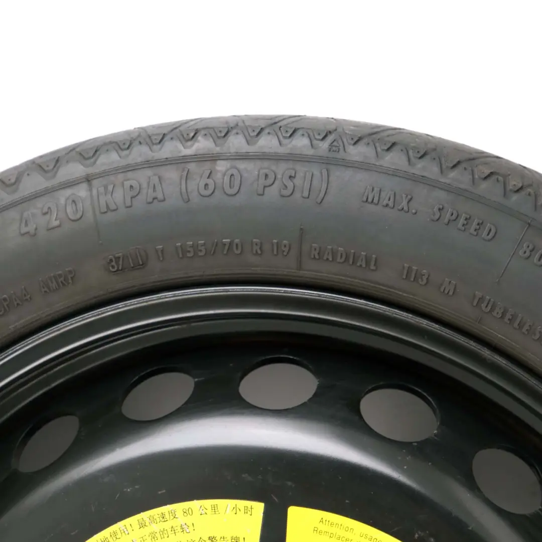 Rueda De Repuesto Mercedes W221 Compact Acero R19 Neumático 155/70 para con número de pieza A2214000202 Rueda De Repuesto Mercedes W221 Compact Acero R19 Neumático 155/70 - SKU A2214000202 - Número de pieza A2214000202