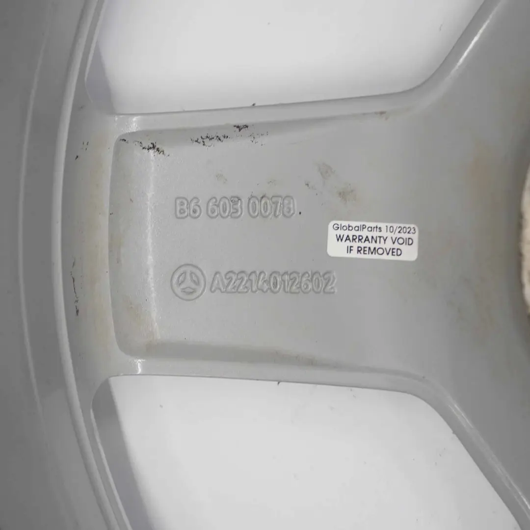 Mercedes W221 AMG Silver Alloy Wheel Rim 19" 8,5J ET:43 - SKU A2214012602-1 - Part number A2214012602