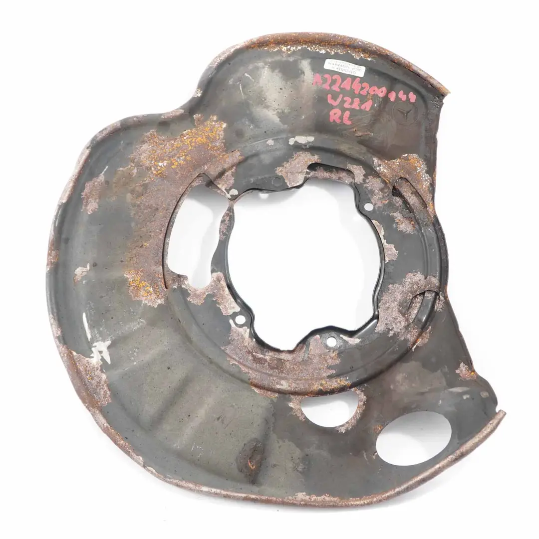 posteriore sinistra Piastra disco freno protezione disque frein per Mercedes W221 con numero di parte A2214200144 Mercedes W221 posteriore sinistra Piastra disco freno protezione disque frein - SKU A2214200144 - Numero di parte A2214200144