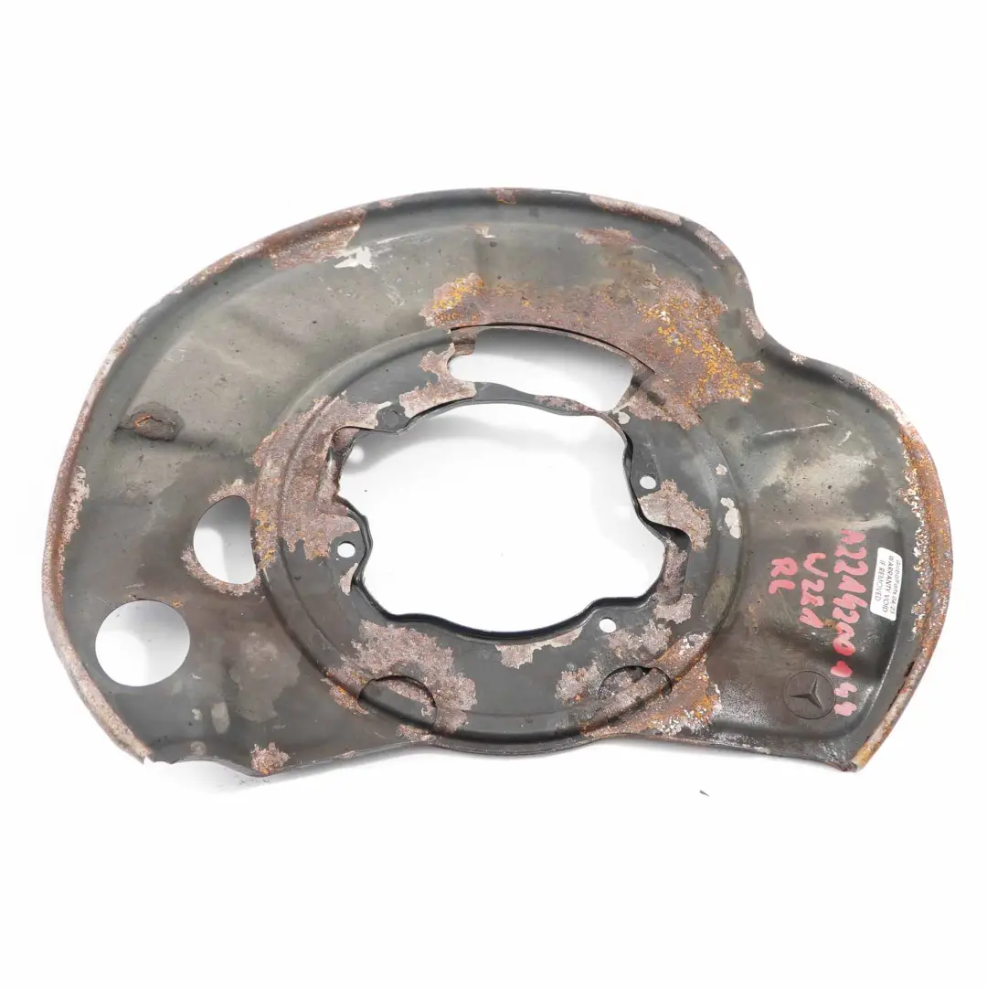 Brake Disc Plate Mercedes W221 Rear Left N/S Protection Plate to with Part number A2214200144 Brake Disc Plate Mercedes W221 Rear Left N/S Protection Plate - SKU A2214200144 - Part number A2214200144