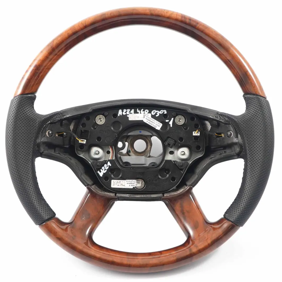 Leather Steering Wheel Wood Burr Walnut to Mercedes C216 W221 NEW Black with Part number A2214600303 Mercedes C216 W221 NEW Black Leather Steering Wheel Wood Burr Walnut - SKU A2214600303-1 - Part number A2214600303