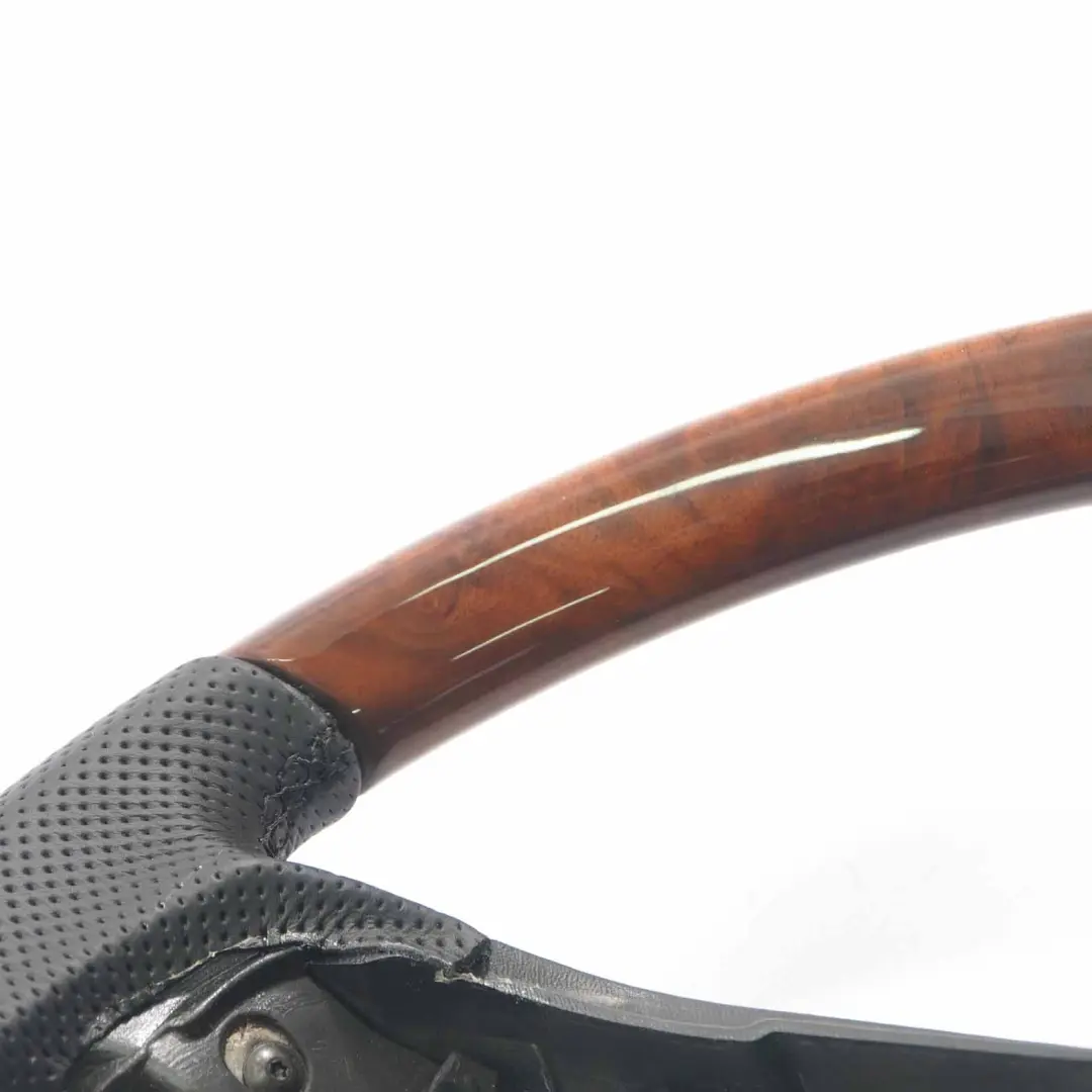 Mercedes C216 W221 NEW Black Leather Steering Wheel Wood Burr Walnut - SKU A2214600303-1 - Part number A2214600303