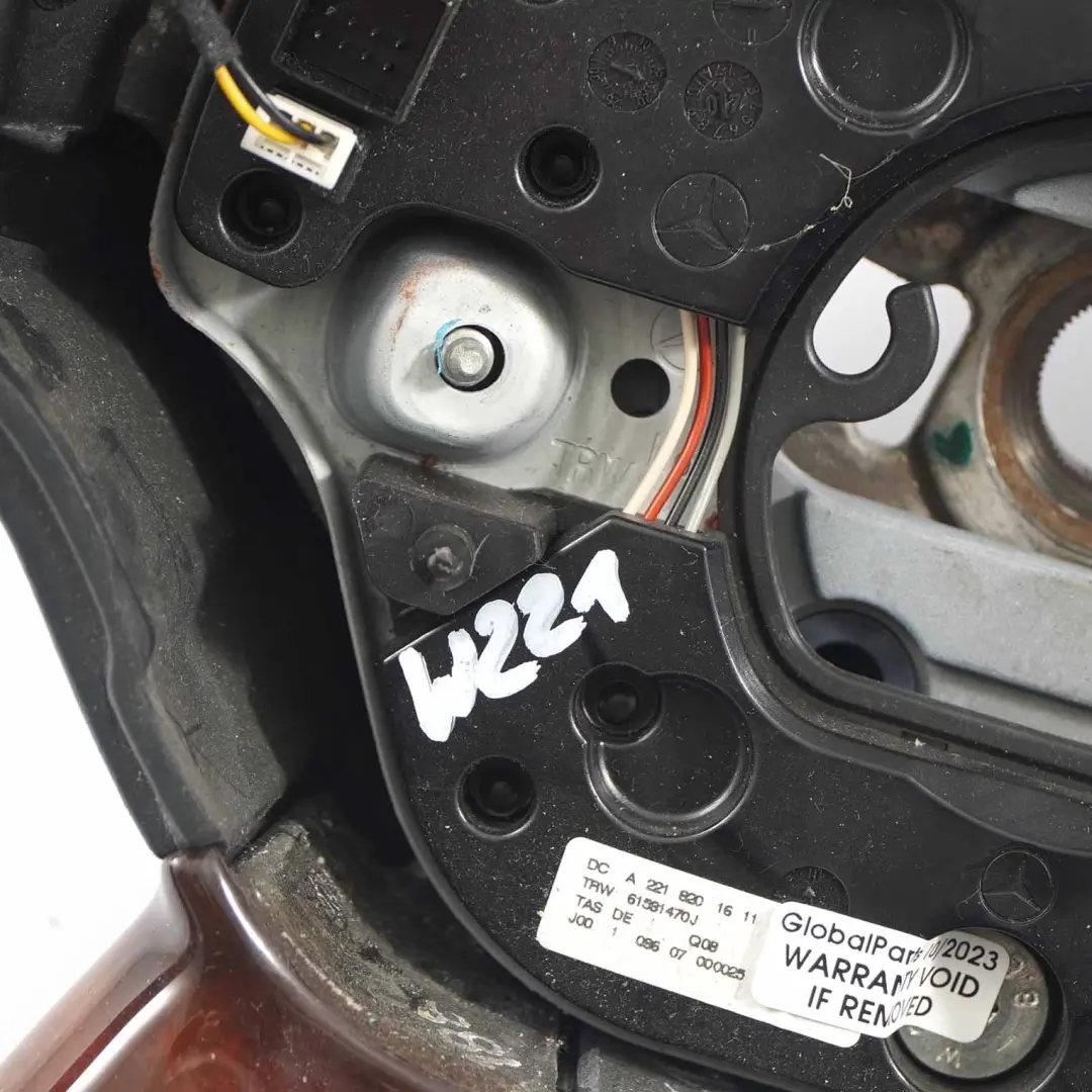 Mercedes C216 W221 NOUVEAU Volant en cuir noir Ronce de noyer - SKU A2214600303-1 - Numéro de pièce A2214600303