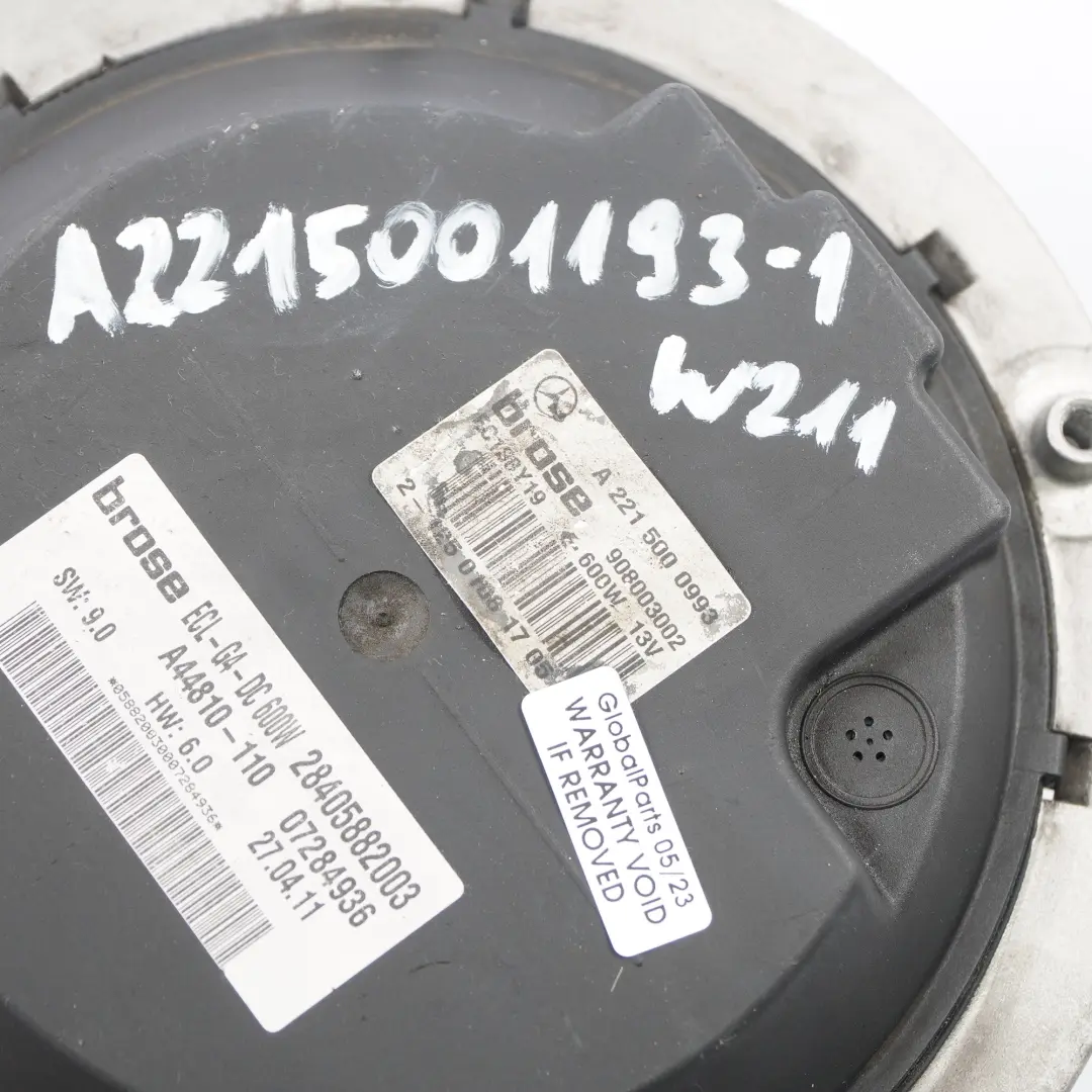  Fan Motor Mercedes W221 Engine Cooling Radiator Control Module A2215000993 - SKU A2215001193-1 - Part number A2215001193