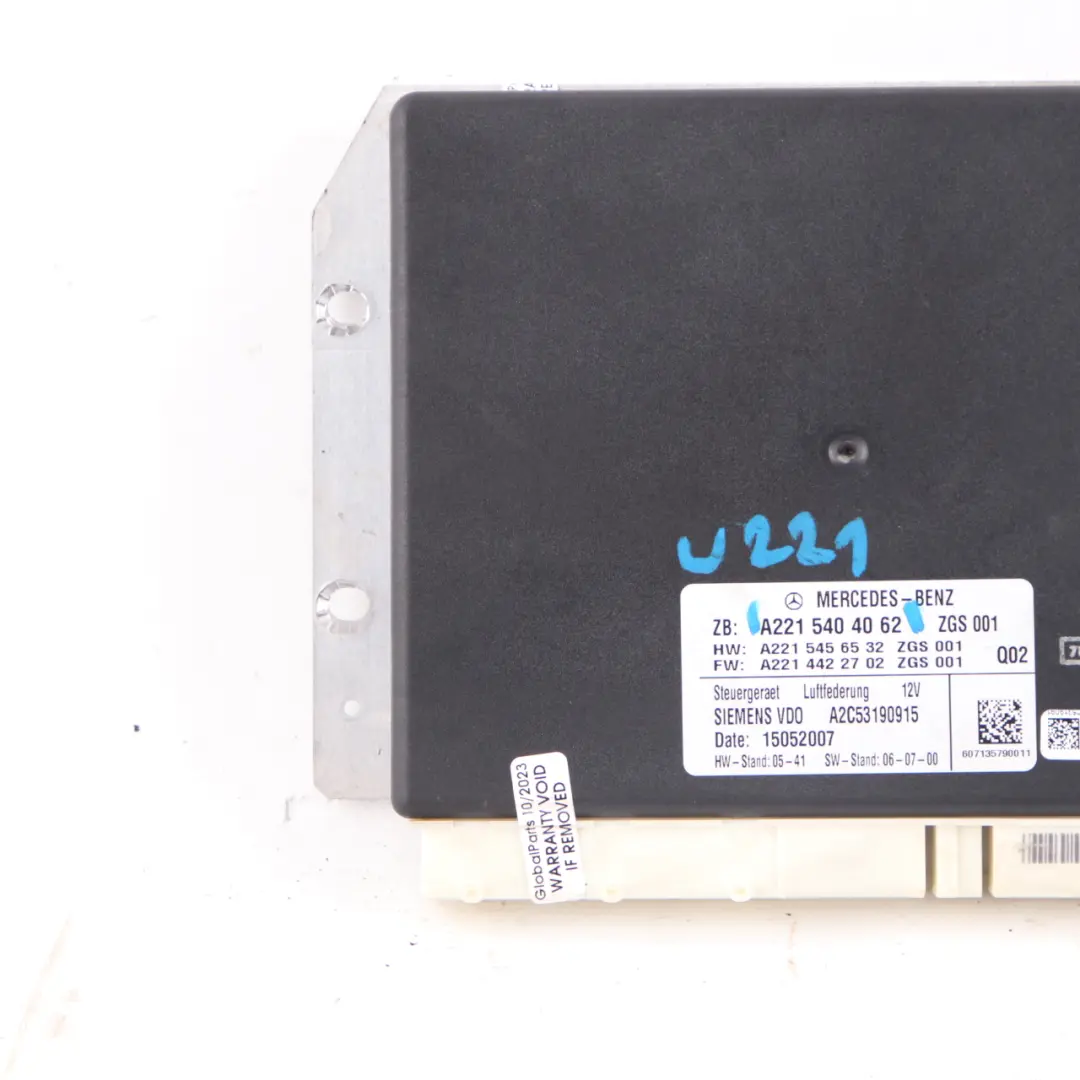 Sospensione pneumatica Modulo controllo Airmatic per Mercedes W221 con numero di parte A2215404062 Mercedes W221 Sospensione pneumatica Modulo controllo Airmatic - SKU A2215404062 - Numero di parte A2215404062