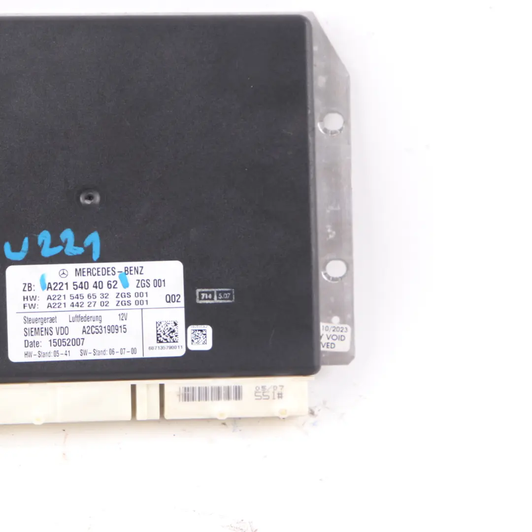 Suspension Control Unit Module Airmatic Mercedes W221 Air - SKU A2215404062 - Part number A2215404062