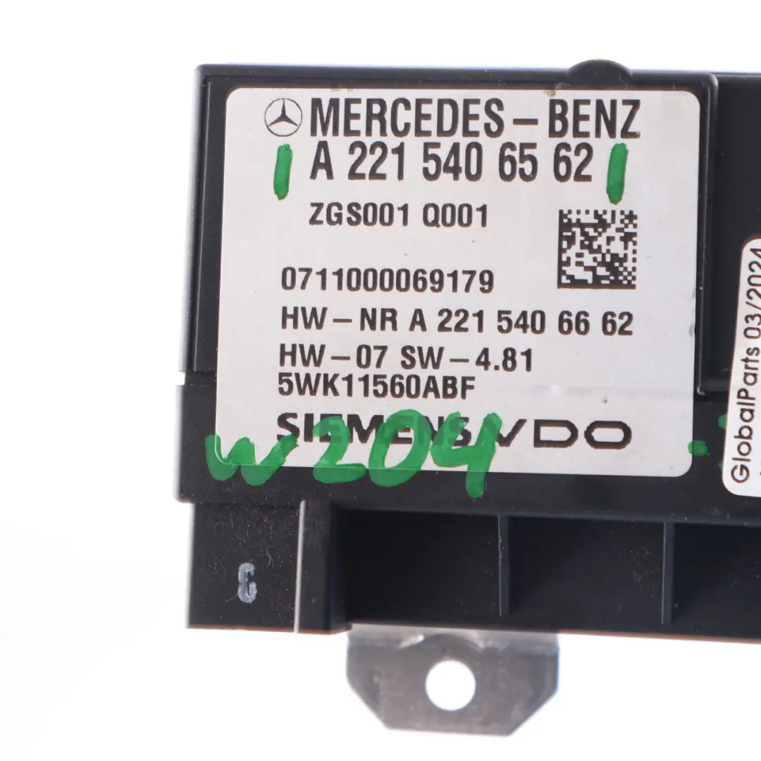 Modulo Controllo Pompa Di Alimentazione A Benzina per Mercedes W204 con numero di parte A2215406562 Mercedes W204 Modulo Controllo Pompa Di Alimentazione A Benzina - SKU A2215406562 - Numero di parte A2215406562
