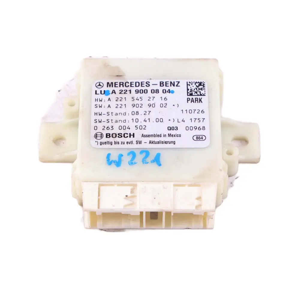Mercedes-Benz S-Class W221 PDC Parking Sensor Control Unit Module to with Part number A2215452716 Mercedes-Benz S-Class W221 PDC Parking Sensor Control Unit Module - SKU A2215452716 - Part number A2215452716