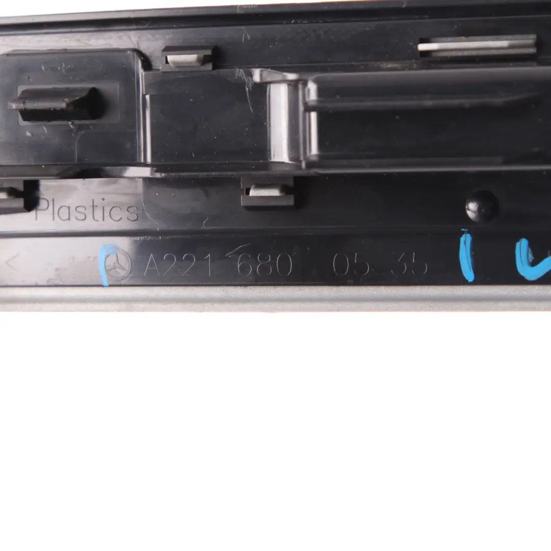 Door Sill Rear Left N/S Trim Entrance Cover Step Plate to Mercedes W221 with Part number A2216800535 Mercedes W221 Door Sill Rear Left N/S Trim Entrance Cover Step Plate - SKU A2216800535 - Part number A2216800535