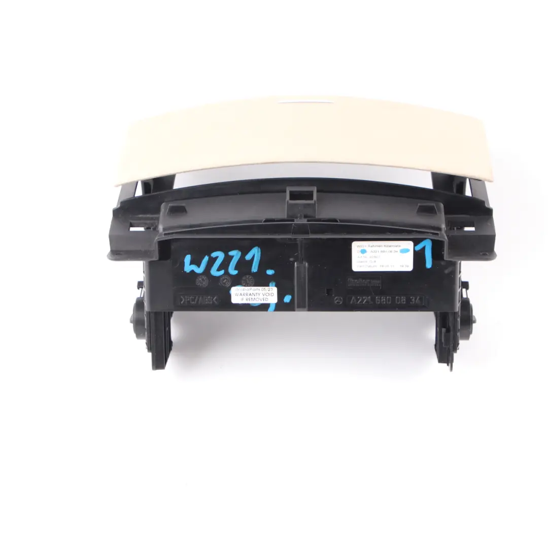 Mercedes W221 Center Console Trim CD Player Cover Beige - SKU A2216800834-1 - Part number A2216800834