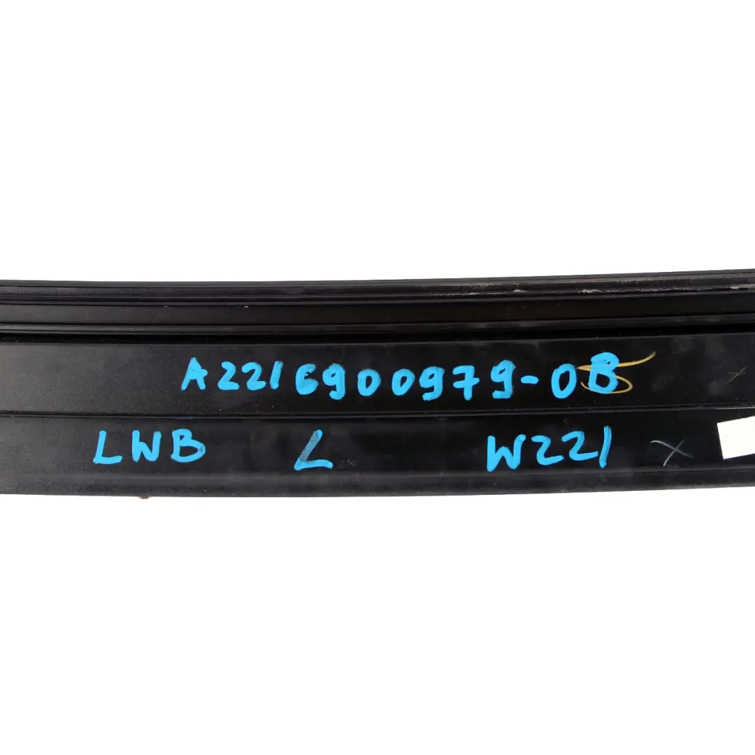 Benz S-Class W221 Left N/S Roof Moulding Trim Strip Obsidian Black 197 to Mercedes with Part number A2216900979 Mercedes Benz S-Class W221 Left N/S Roof Moulding Trim Strip Obsidian Black 197 - SKU A2216900979-OB - Part number A2216900979