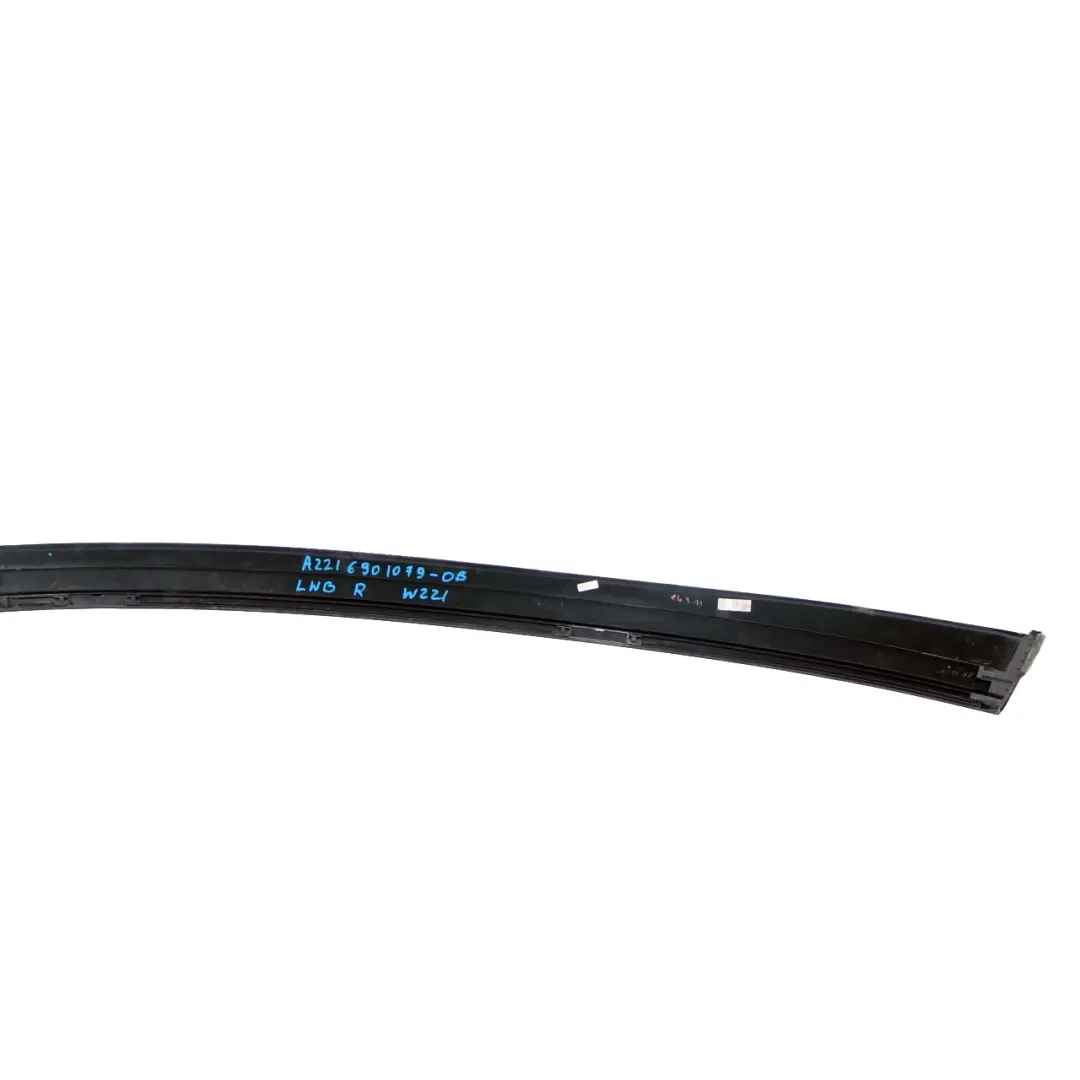 Mercedes Benz S-Class W221 Right O/S Roof Moulding Trim Strip Obsidian Black 197 - SKU A2216901079-OB - Part number A2216901079