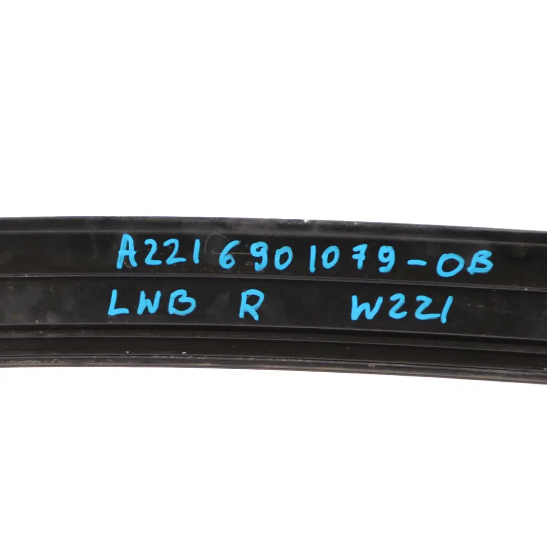 Benz S-Class W221 Right O/S Roof Moulding Trim Strip Obsidian Black 197 to Mercedes with Part number A2216901079 Mercedes Benz S-Class W221 Right O/S Roof Moulding Trim Strip Obsidian Black 197 - SKU A2216901079-OB - Part number A2216901079