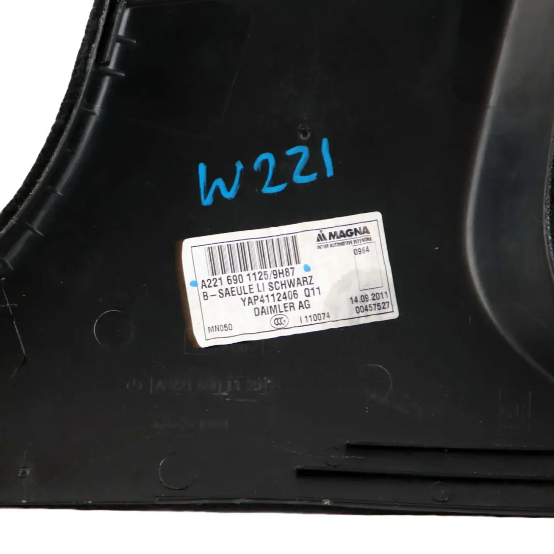 Mercedes-Benz S-Class W221 B-Pillar Trim Panel Cover Bottom Left N/S to with Part number A2216901125 Mercedes-Benz S-Class W221 B-Pillar Trim Panel Cover Bottom Left N/S - SKU A2216901125 - Part number A2216901125