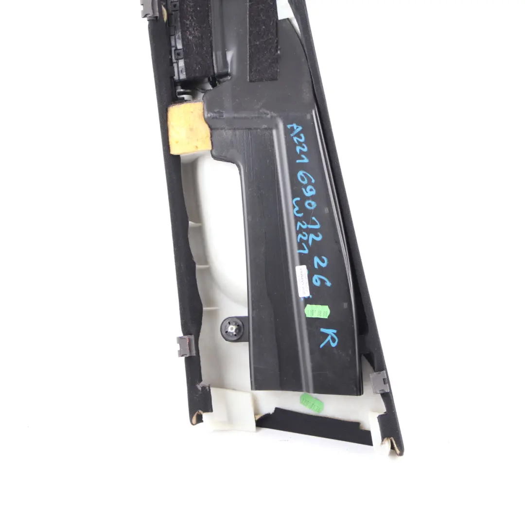 Mercedes W221 Trim Cover Right O/S B-Pillar Middle Trim Panel Black - SKU A2216901226 - Part number A2216901226