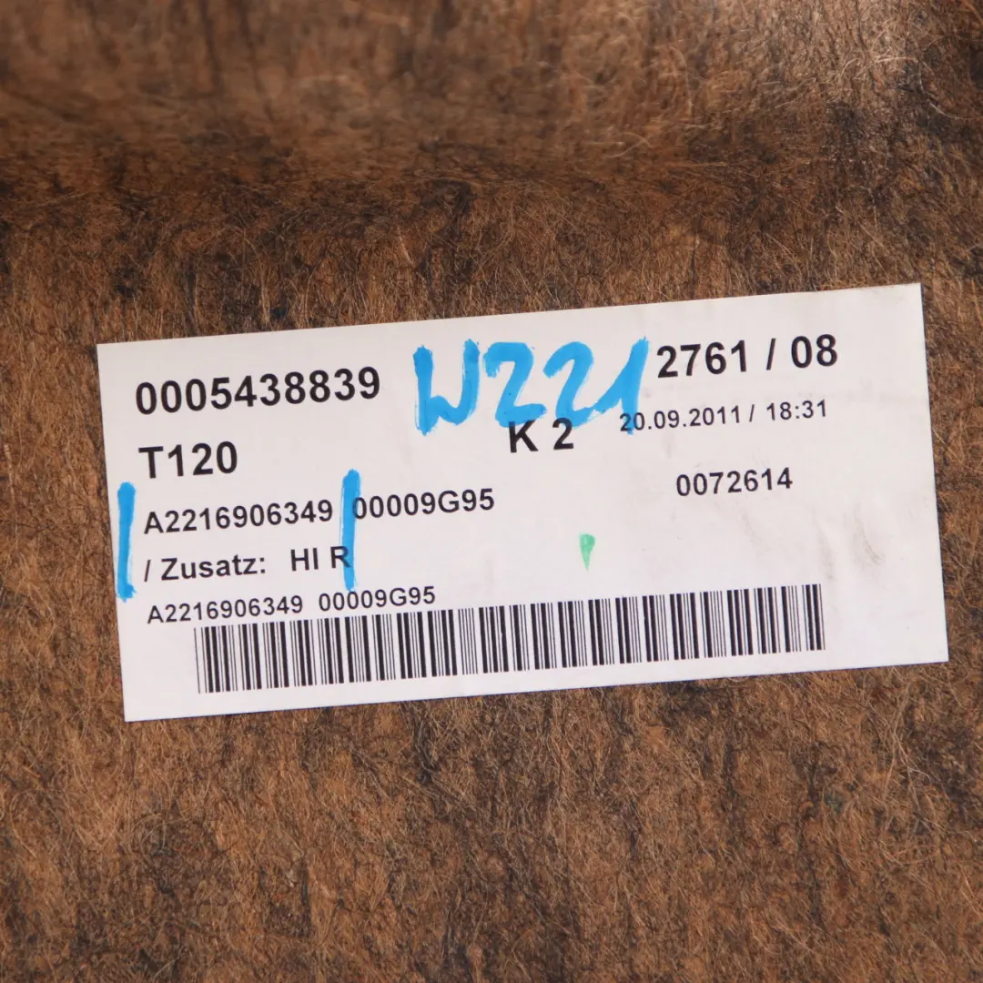 Mercedes-Benz W221 Rear Window Parcel Shelf Trim Panel Cover Black A2216906349 to with Part number A2216907649 Mercedes-Benz W221 Rear Window Parcel Shelf Trim Panel Cover Black A2216906349 - SKU A2216907649 - Part number A2216907649