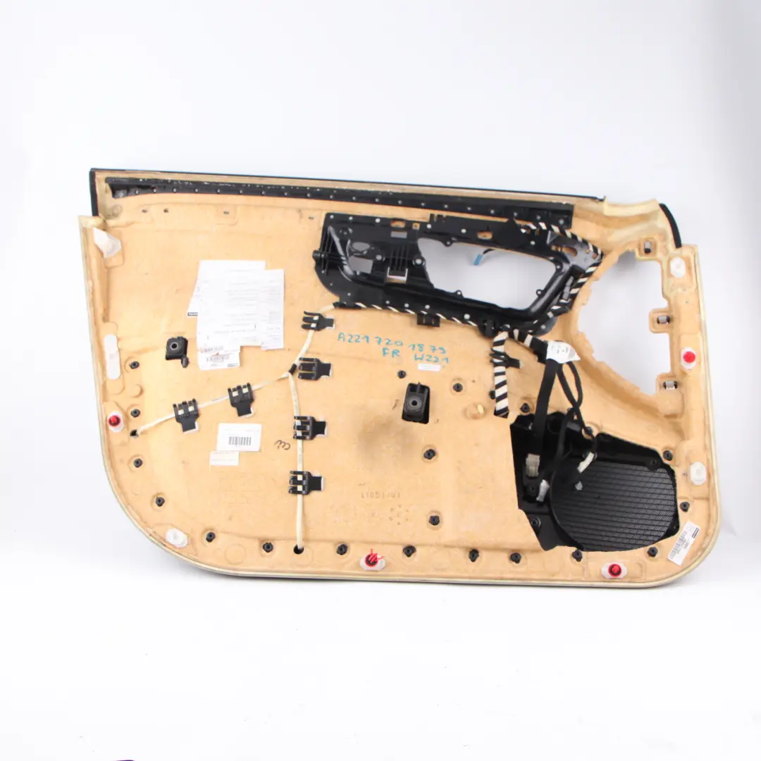 Mercedes W221 Door Card Cover Front Right O/S Trim Panel Beige Leather - SKU A2217201879 - Part number A2217201879