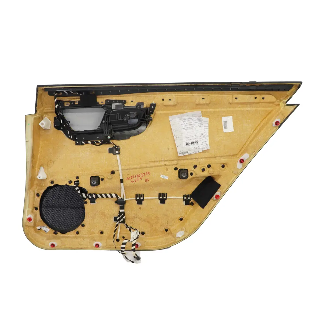 Mercedes W221 Trasera Izquierda Panel De La tarjeta De puerta De cuero negro - SKU A2217202379 - Número de pieza A2217202379