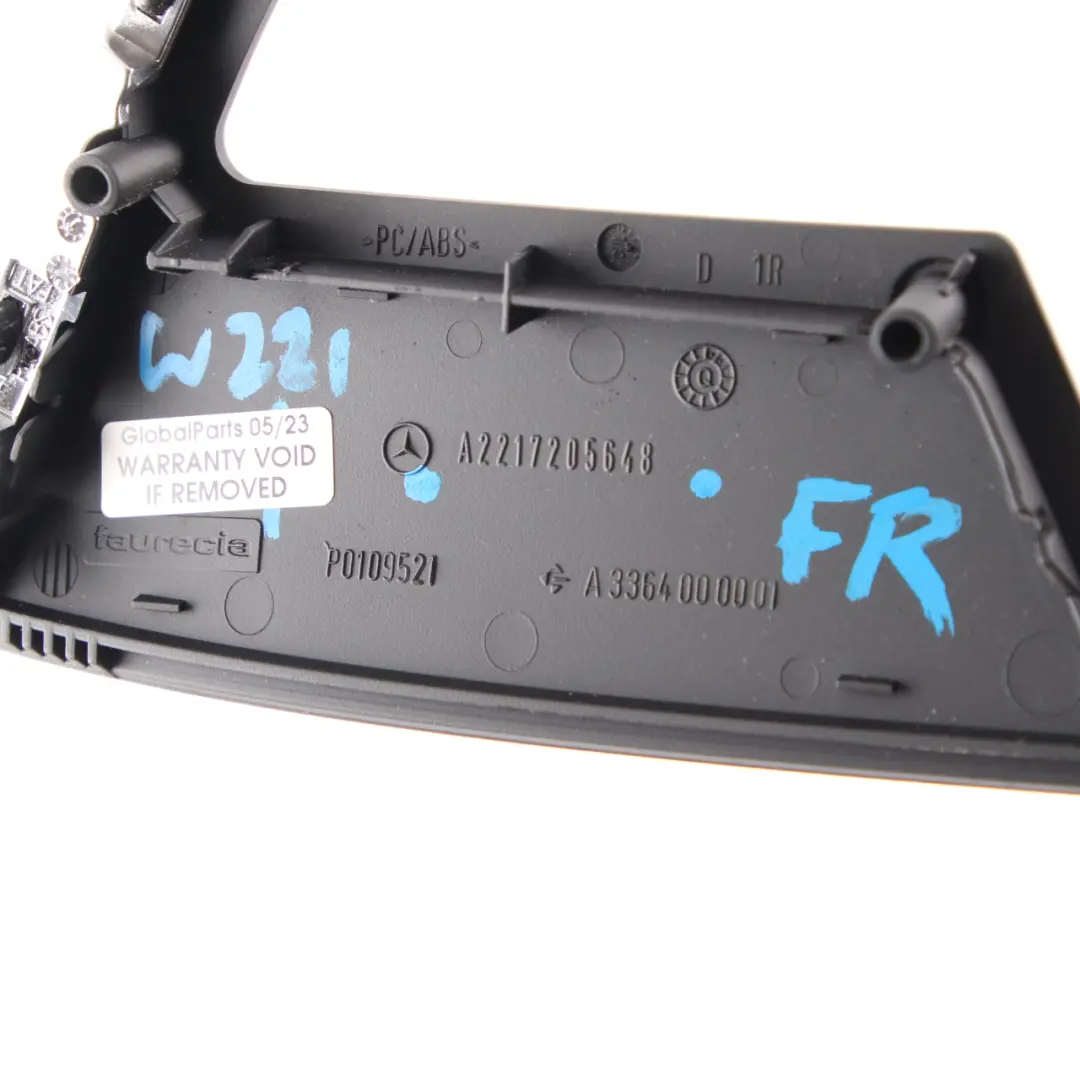 Mercedes W221 Door Card Handle Cover Interior Trim Front Right O/S - SKU A2217205648 - Part number A2217205648