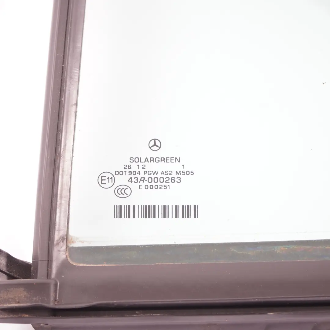 Mercedes W221 Window Glass Rear Door Left N/S Quarter Green AS2 - SKU A2217300120 - Part number A2217300120