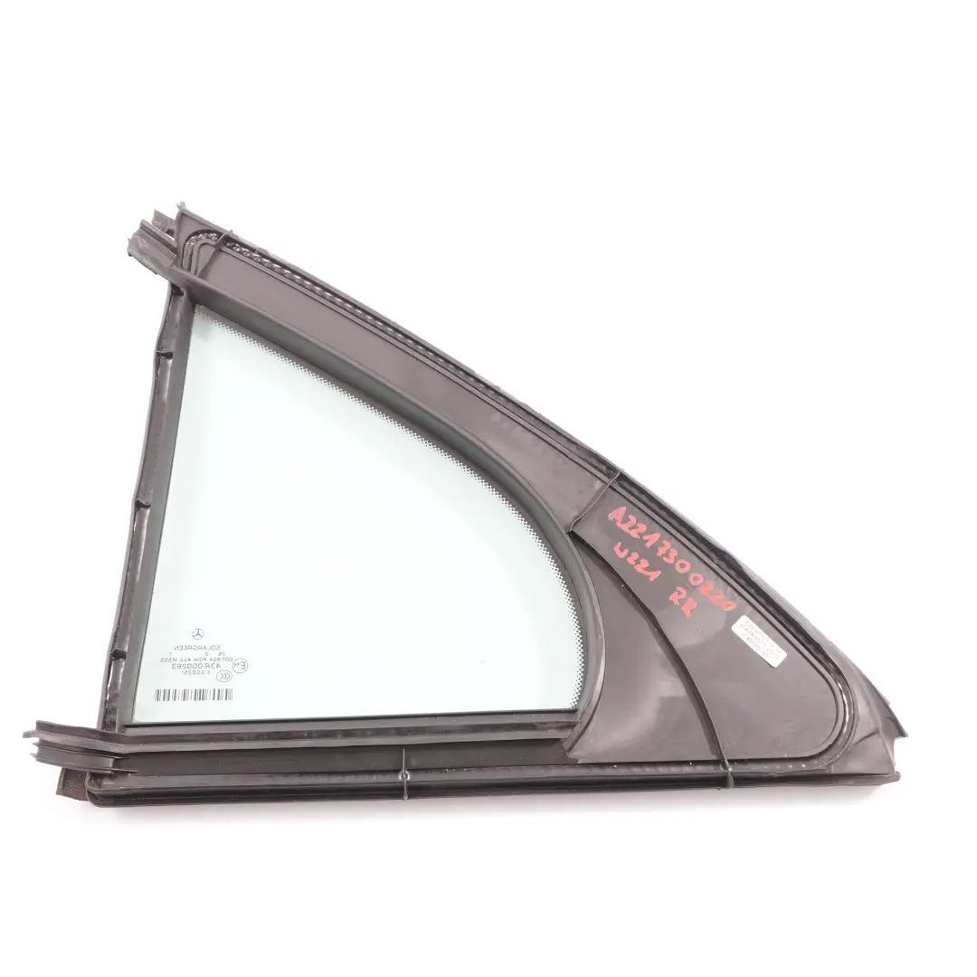Mercedes W221 Window Glass Rear Door Right O/S Quarter Green AS2 - SKU A2217300220 - Part number A2217300220