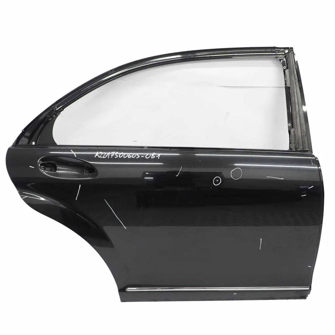 Mercedes W221 Door Rear Right O/S Long Obsidian Black Metallic 197 - SKU A2217300605-OB1 - Part number A2217300605