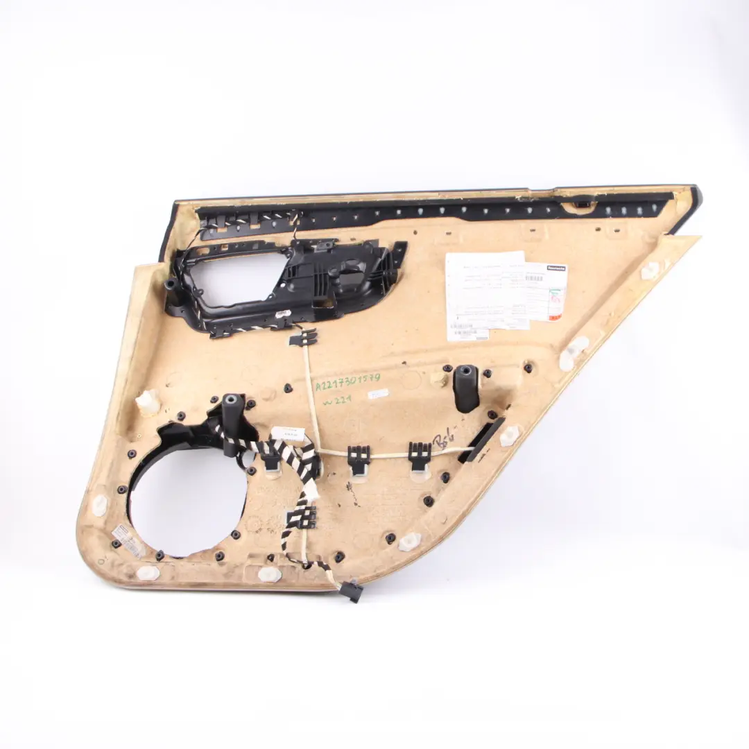 Door Card Cover Rear Left N/S Trim Panel Beige Leather to Mercedes W221 with Part number A2217301579 Mercedes W221 Door Card Cover Rear Left N/S Trim Panel Beige Leather - SKU A2217301579 - Part number A2217301579