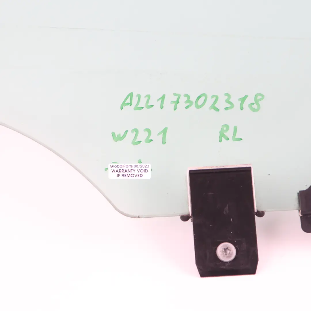 Mercedes W221 Window Glass Rear Door Left N/S Glazing Green AS2 - SKU A2217302318 - Part number A2217302318
