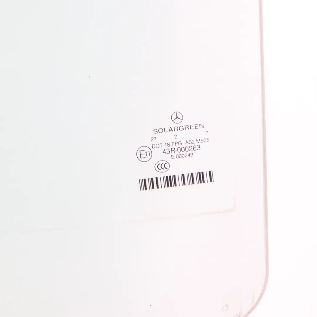 Mercedes W221 Window Glass Rear Door Left N/S Glazing Green AS2 - SKU A2217302318 - Part number A2217302318