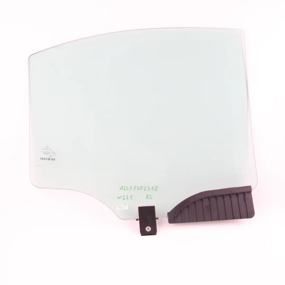 Mercedes W221 Window Glass Rear Door Left N/S Glazing Green AS2 - SKU A2217302318 - Part number A2217302318
