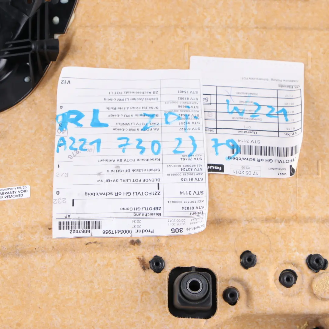 Mercedes W221 Door Card Cover Rear Left N/S Trim Panel Beige Leather - SKU A2217302379 - Part number A2217302379