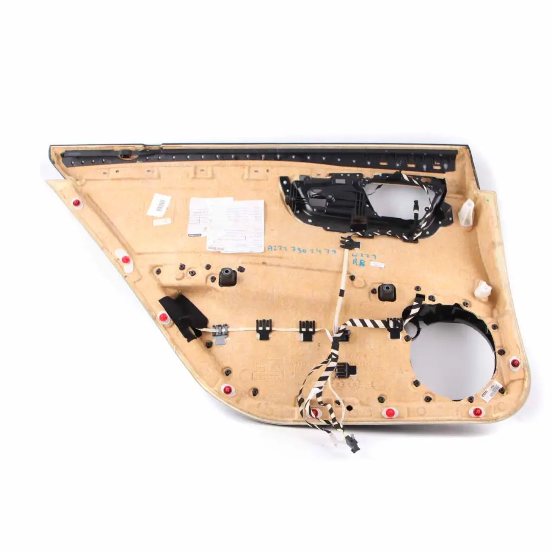Door Card Cover Rear Right O/S Trim Panel Beige Leather to Mercedes W221 with Part number A2217302479 Mercedes W221 Door Card Cover Rear Right O/S Trim Panel Beige Leather - SKU A2217302479 - Part number A2217302479