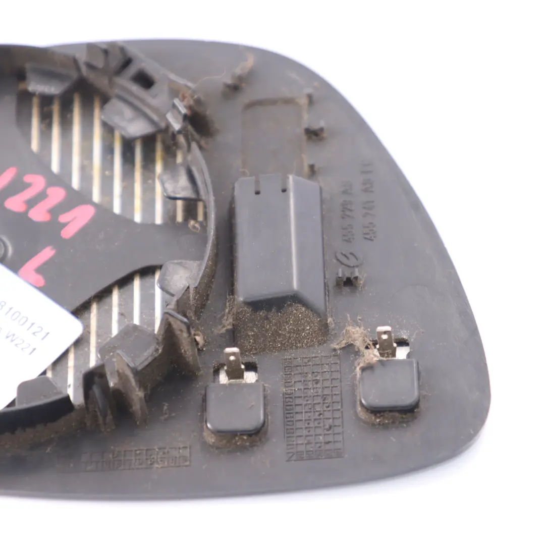 Mercedes W221 C219 Inserto Vetro Specchietto Retrovisore Sinistro - SKU A2218100121 - Numero di parte A2218100121