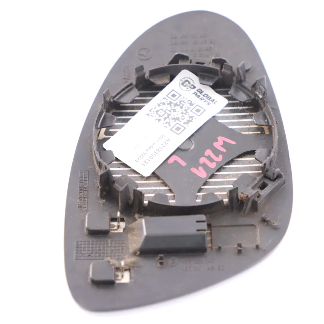 Mercedes W221 C219 Inserto Vetro Specchietto Retrovisore Sinistro - SKU A2218100121 - Numero di parte A2218100121