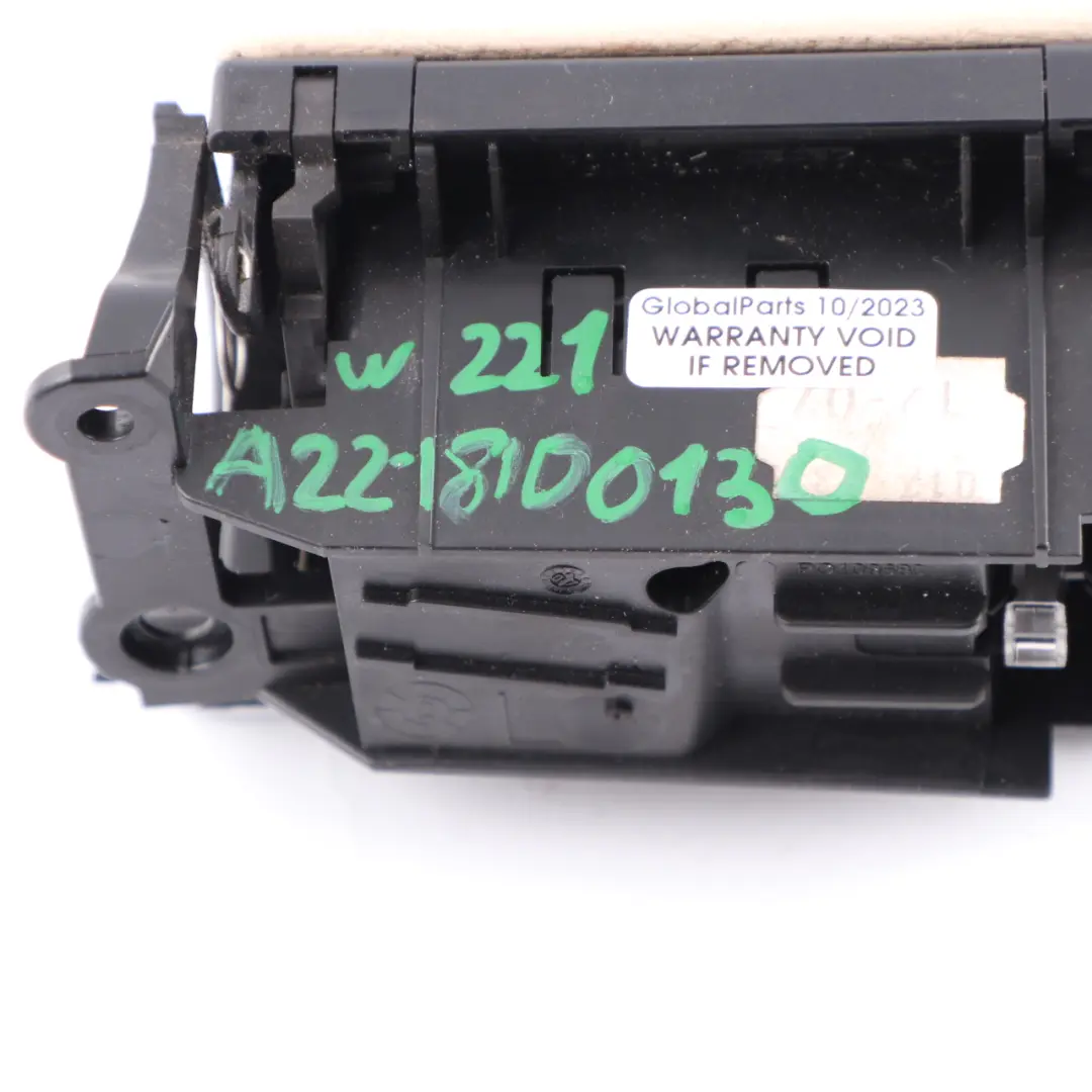 Mercedes W221 Door Card Ashtray Rear Left N/S Trim Cover Ash Tray Leather Beige - SKU A2218100130 - Part number A2218100130