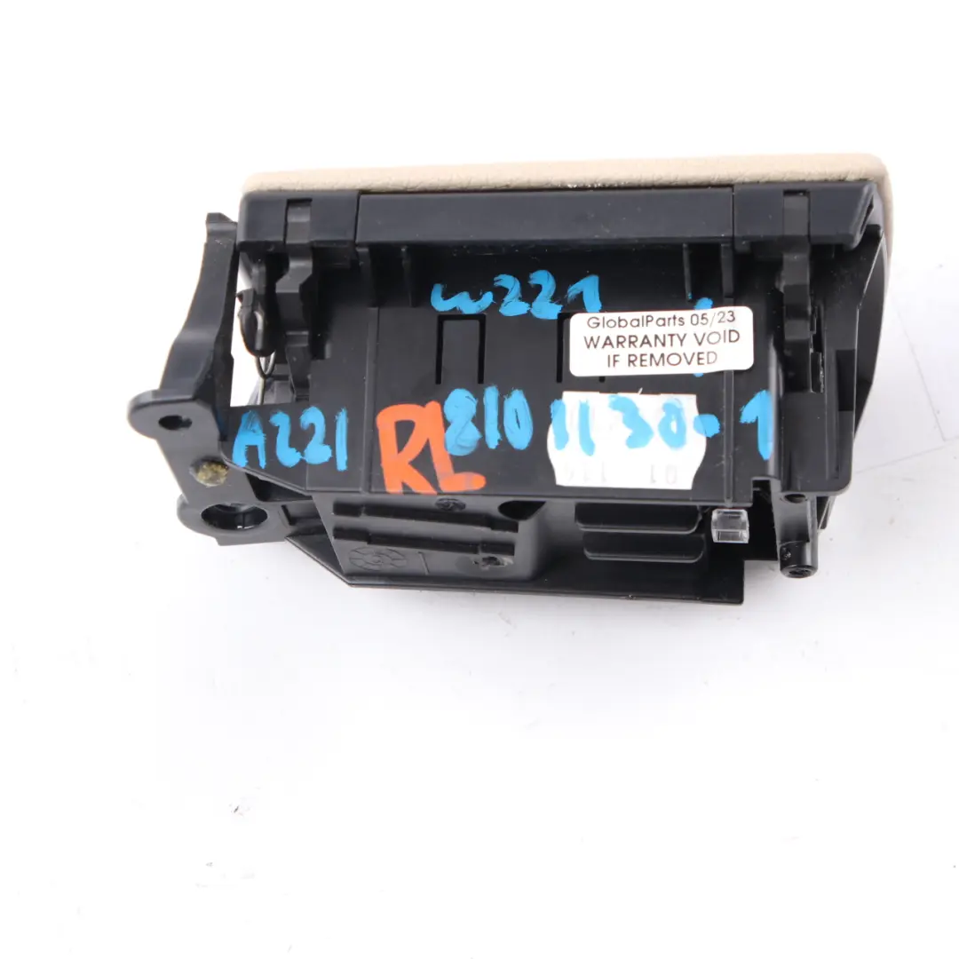 Door Card Ashtray Trim Cover Panel Leather Beige Rear Left N/S to Mercedes W221 with Part number A2218101130 Mercedes W221 Door Card Ashtray Trim Cover Panel Leather Beige Rear Left N/S - SKU A2218101130-1 - Part number A2218101130