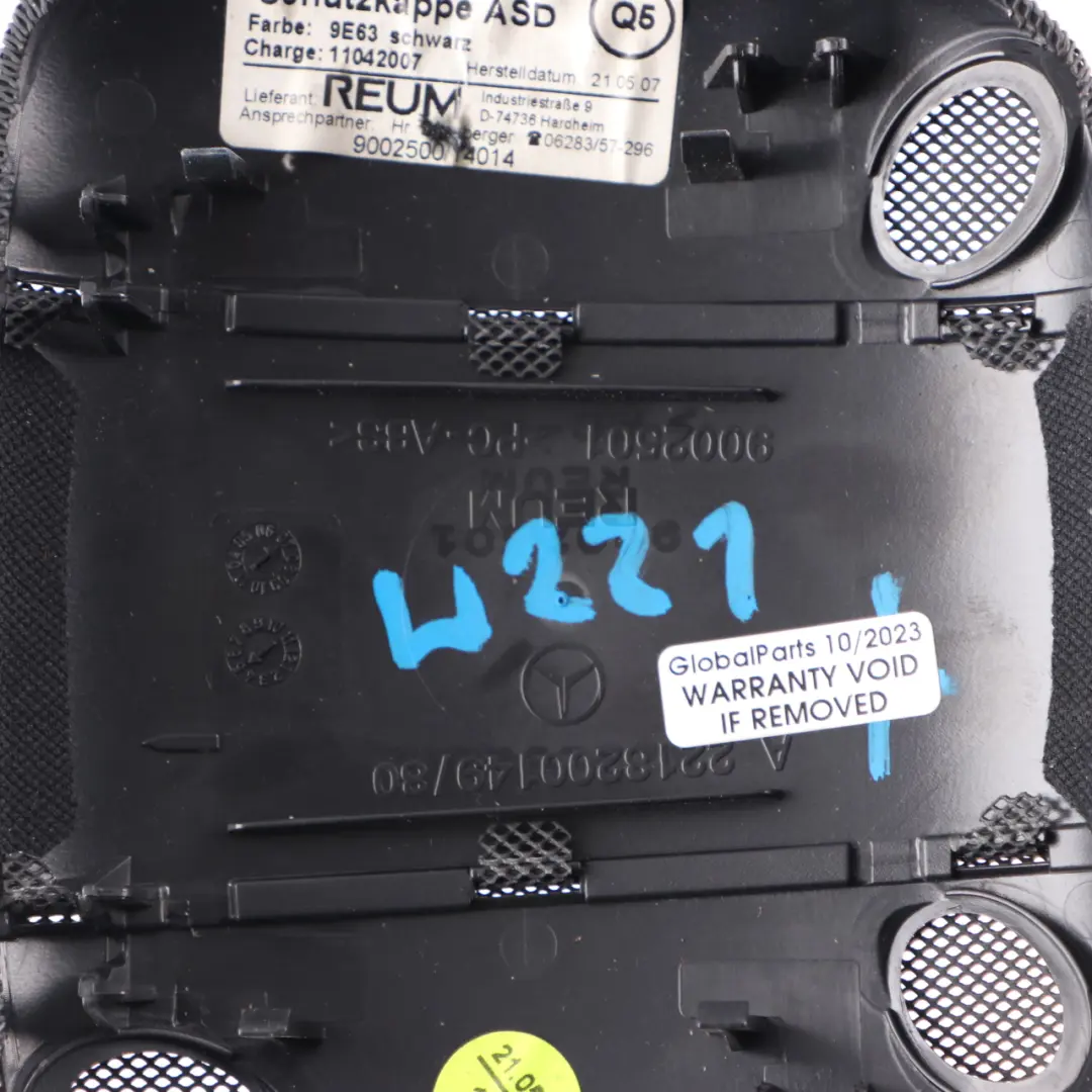 Mercedes W221 Roof Ultrasonic Burglar Alarm Sensor Cover Trim Black - SKU A2218200149 - Part number A2218200149