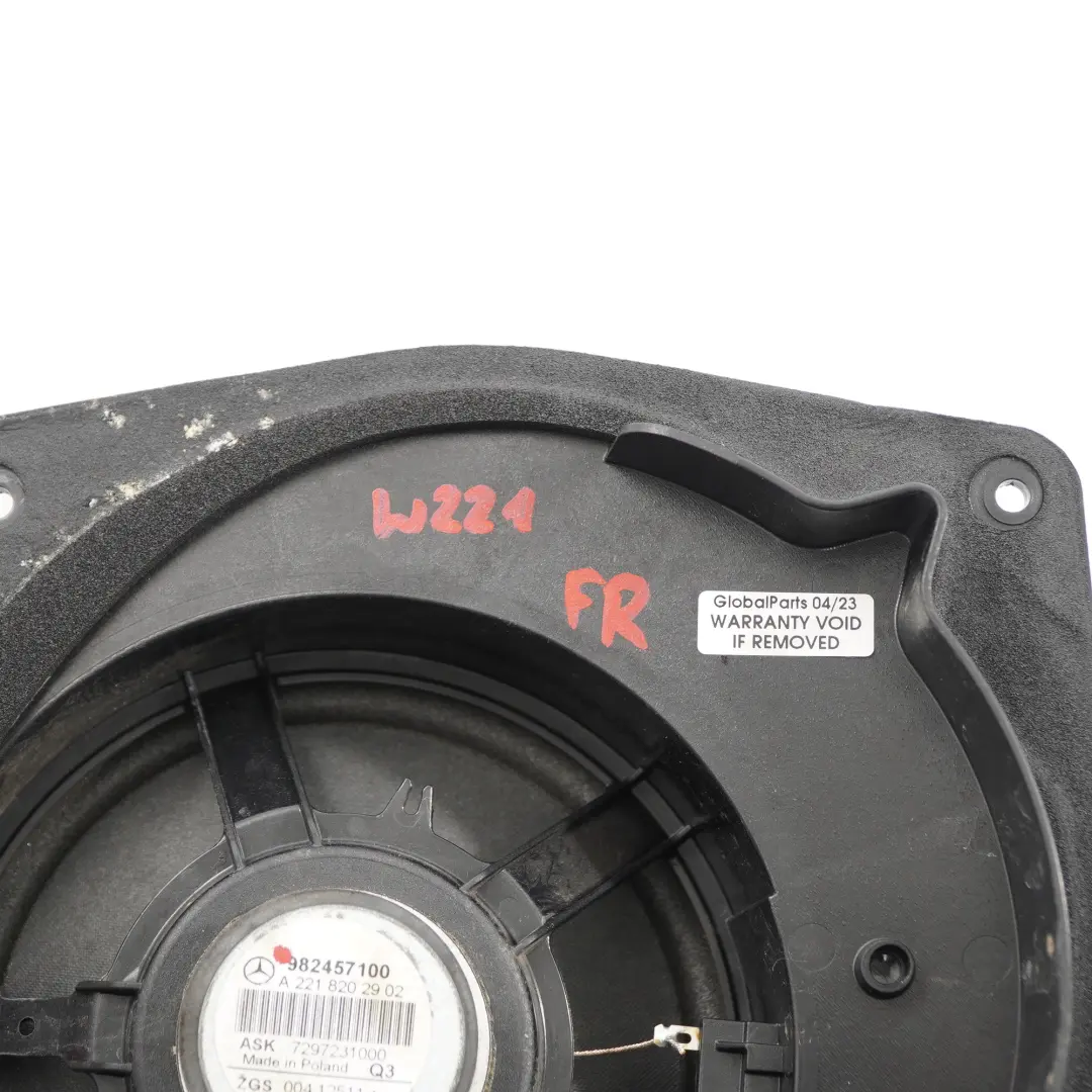 Front Speaker Mercedes W221 S211 Loudspeaker Audio Door Right O/S to with Part number A2218202902 Front Speaker Mercedes W221 S211 Loudspeaker Audio Door Right O/S - SKU A2218202902 - Part number A2218202902