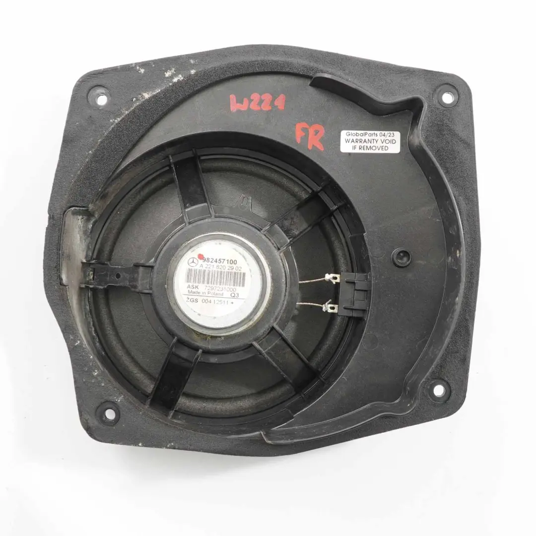Front Speaker Mercedes W221 S211 Loudspeaker Audio Door Right O/S  - SKU A2218202902 - Part number A2218202902