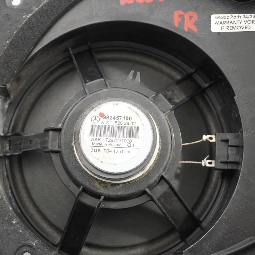 Altavoz Delantero Mercedes W221 S211 Altavoz Audio Puerta Derecha  - SKU A2218202902 - Número de pieza A2218202902