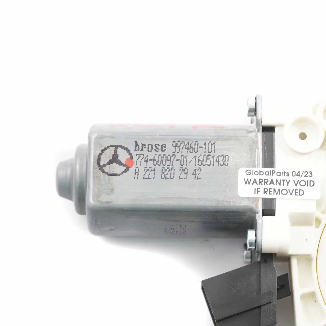 Mercedes W221 Moteur Lève Vitre Porte Arrière Gauche d'Entraînement - SKU A2218202942 - Numéro de pièce A2218202942