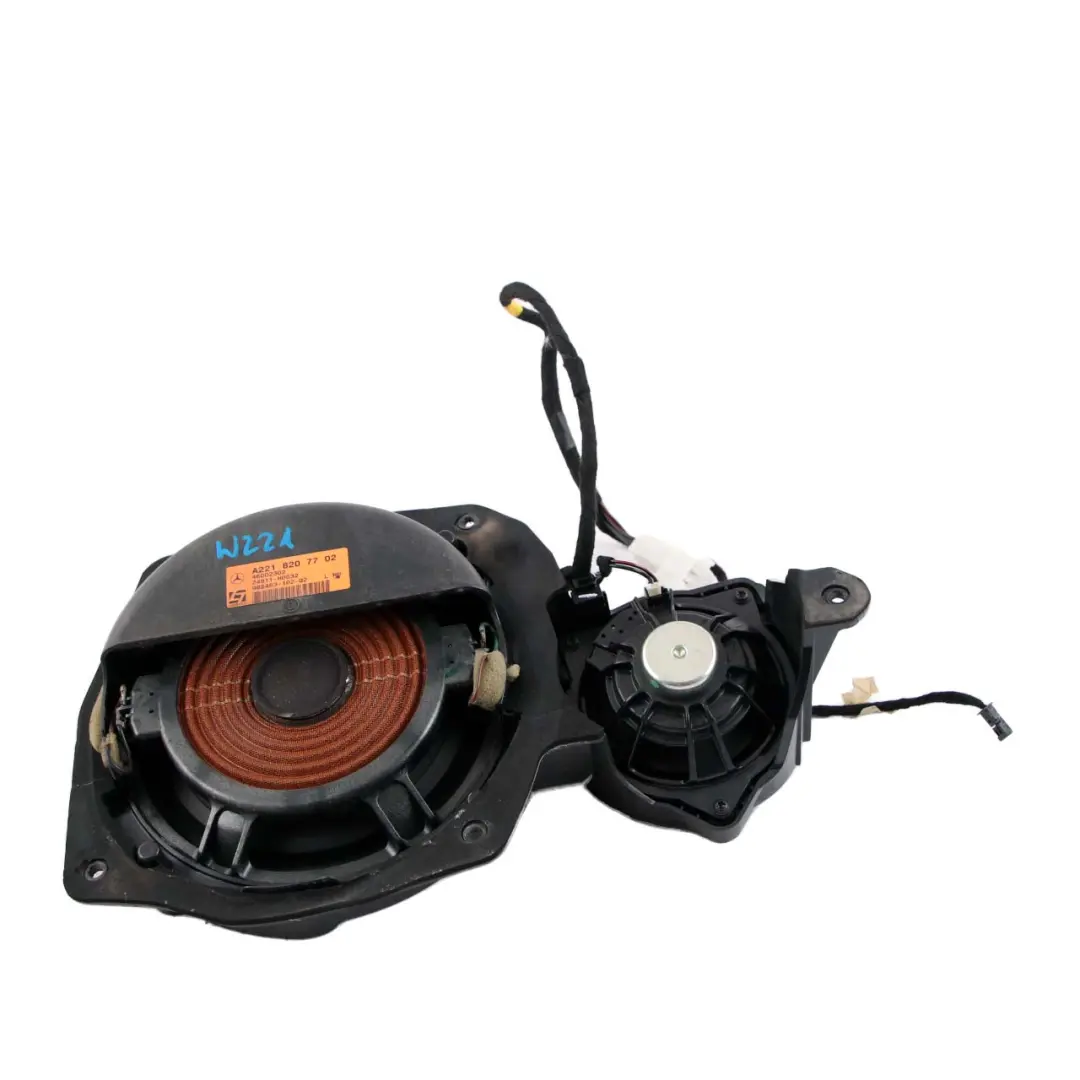 Mercedes W221 Puerta Altavoz Logic7 Unidad Audio Delantero Izquierdo - SKU A2218207702 - Número de pieza A2218207702