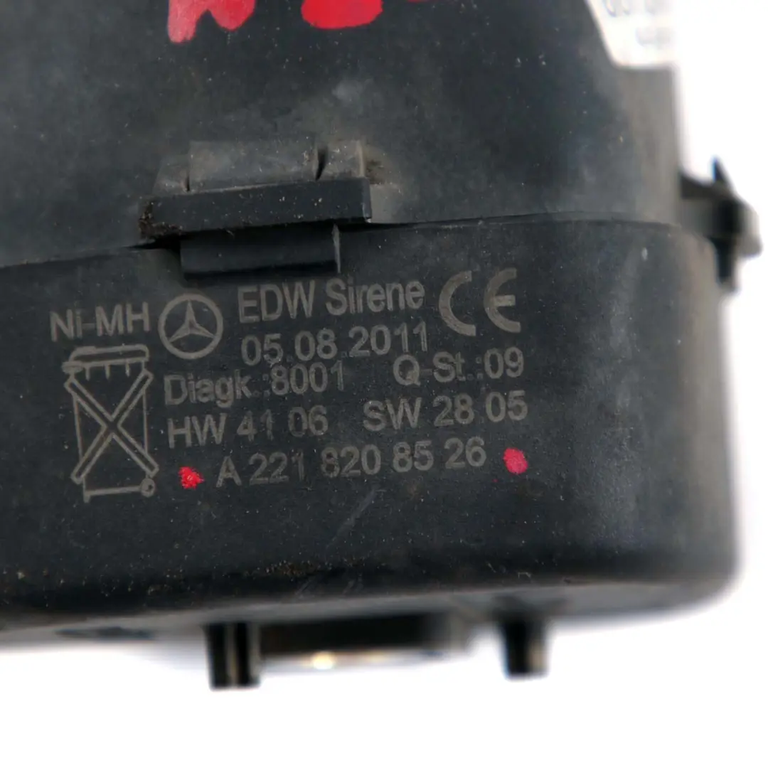  Mercedes-Benz W221 Alarme antivol Sirène Klaxon Signal - SKU A2218208526 - Numéro de pièce A2218208526