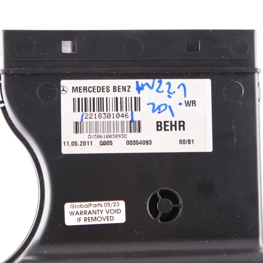 Air Duct Mercedes W221 W216 Deflector Bottom Rear Right O/S - SKU A2218301046 - Part number A2218301046