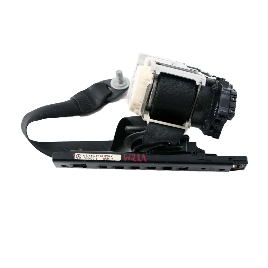 Mercedes-Benz S-Class W221 Front Left N/S Safety Seat Belt Black to with Part number A2218600788 Mercedes-Benz S-Class W221 Front Left N/S Safety Seat Belt Black - SKU A2218600788 - Part number A2218600788
