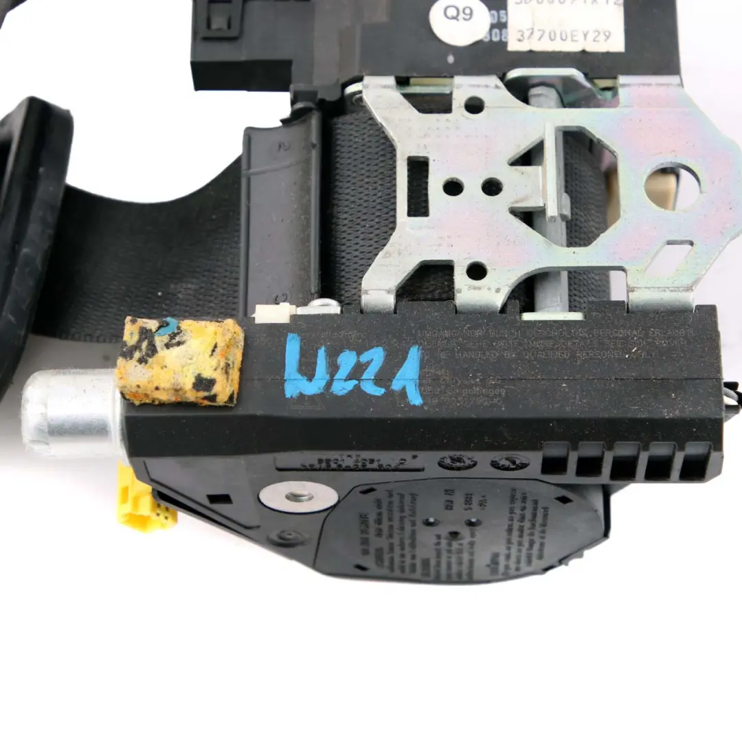 Mercedes W221 Cinturón de seguridad trasero izquierdo Negro - SKU A2218601185 - Número de pieza A2218601185