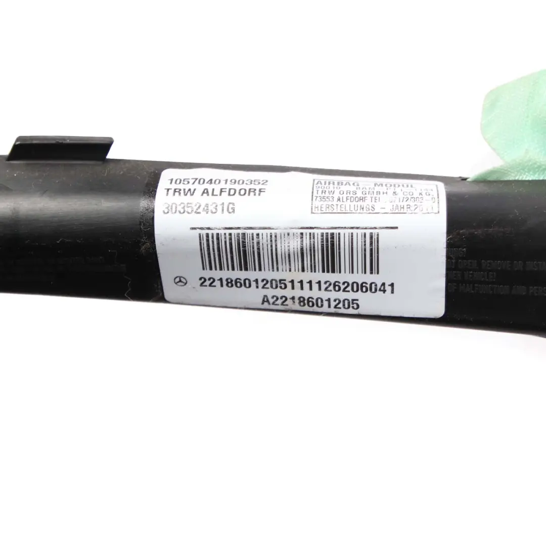 Mercedes S-Class W221 Head Air Module Roof Curtain Right O/S - SKU A2218601205 - Part number A2218601205